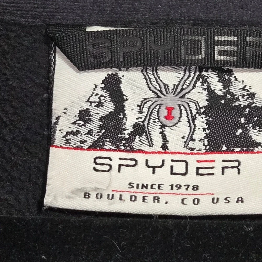 Spyder Men's Gray Black 1/4 Zip Pullover Fleece Jacket Size L